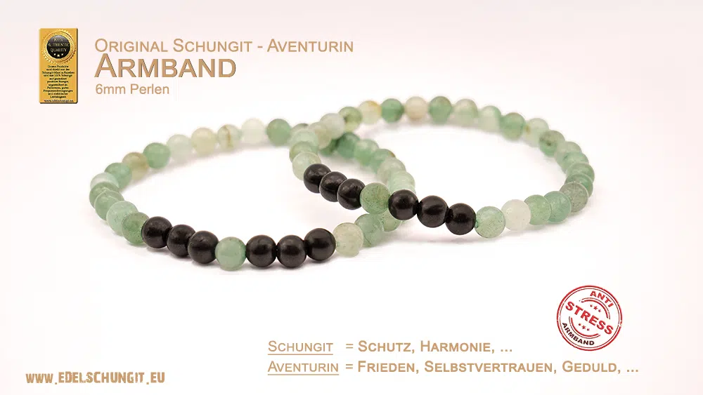 Schungit Armband mit Aventurin