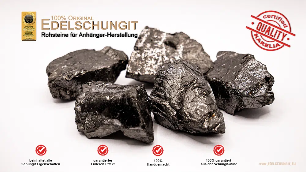 Edelschungit Rohsteine Anhänger